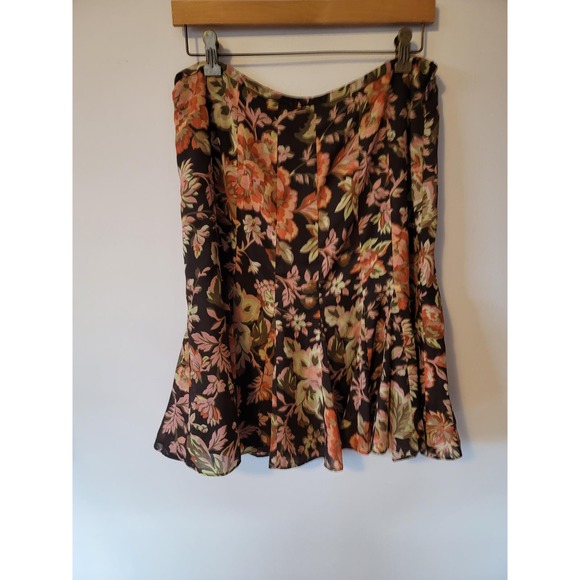 Ann Taylor Loft Floral Flounce skirt Women 12P - Picture 2 of 8